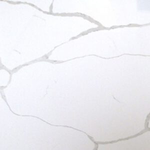 Soft white quartz with subtle grey veining