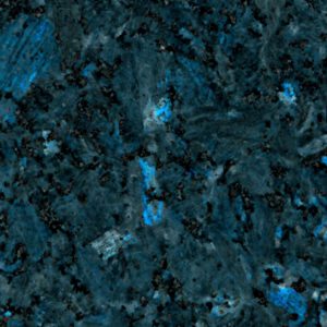 Vibrant blue granite with black flecks