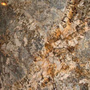 Golden granite with clustered grains