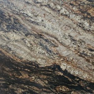 Brown and black granite with mottled texture