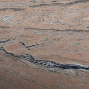 Reddish-brown stone with dark grey streaks