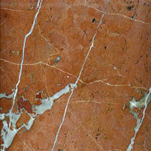 Rust-orange marble with white streaks