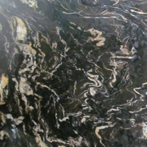 Gold and black swirling marble