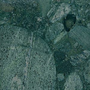 Green granite with large mineral chunks