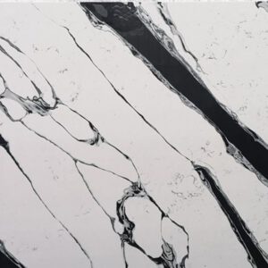 White stone with bold black diagonal veining